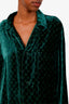 Gucci Green Velvet GG Supreme Oversized Silk Pajamas Set Size M