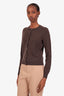 Theory Brown Cashmere Button-Up Sweater Size P