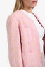 Pre-loved Chanel™ Vintage Pink Wool Blend Boucle Tweed Cropped Jacket Size 44