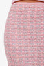 Balenciaga Pink Tweed Back To Front Maxi Skirt Size XS