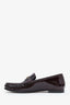 Chloe Burgundy Patent Leather Logo Loafers Size 35.5
