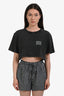 Alexander Wang Grey Cotton Cropped T-Shirt Size S