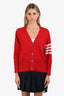 Thom Browne Red Cashmere Cardigan Size 3