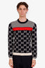 Gucci Navy/White Cotton GG Logo Crewneck Sweater Size S Mens