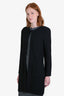 St. John Black Wool Linen Blend Midi Cardigan Size 4
