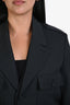 Christian Dior Grey Wool Utility Blazer and Oblique Underlay Vest Size 48