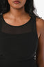 Maje Black Sheer Knit Sleeveless Jumpsuit Est Size 36