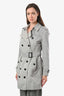 Burberry Grey Double Breasted Mid Length Trench Coat Size 10