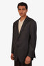 Loro Piana Grey Pinstripe Single-Breasted Blazer Estimated Size S Mens
