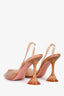 Amina Muaddi Nude PVC 'Holli Slingback' Heels Size 38.5