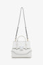 Versace White Leather Palazzo Empire Medusa Top Handle Purse with Strap