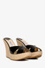 Jimmy Choo Black Patent Cross Espadrille Wedge Size 42