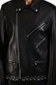 Thierry Mugler Black Leather Piercing Detail Biker Jacket Size 40