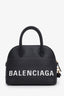 Balenciaga Black Calfskin Leather Ville M Top Handle Bag with Strap