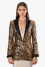Alice + Olivia Black/Gold Sequin Blazer Size 0