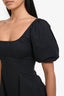 Staud Black Cotton Puff Sleeve Mini Dress Size 0