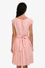 Weekend Max Mara Pink Cotton Silk Blend Belted Short Sleeve Dress Size 10