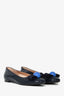 Salvatore Ferragamo Navy Patent Bow Ballerina Flats Size 35.5