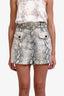 Zimmermann Snake Print Linen Belted Shorts Size 1