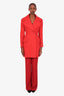Alexander McQueen Red Wool Cashmere Double Breasted Peacoat Size 40