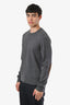 Maison Margiela Grey Wool Suede Appliqué Elbow Sweater Size L Mens