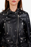 Acne Studios Black Goat Leather Star-Studded Biker Jacket Size 36