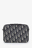 Christian Dior Navy Oblique Jacquard Zippered Crossbody Bag