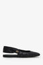Christian Dior Black Satin "Mizza" Slingback Flats Size 39