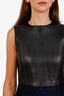 Celine Navy/Black Leather Tweed Sleeveless Mini Dress Size 38