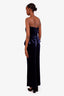 Roland Mouret Navy Velvet Strapless 'Carradine' Jumpsuit Size US 6