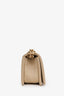 Pre-loved Chanel™ 2019 Beige/Pink Raffia Chevron Quilted Small Boy Flap Bag