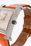 Hermès 2009 Orange Alligator Leather Diamond Set Heure H Watch Medium Model 30mm