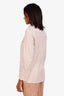 Loro Piana Beige Cotton Leather Trim Collar Jacket Size 40