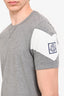 Moncler Grey Cotton Emblem T-Shirt Size S Mens