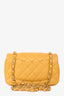 Pre-loved Chanel™ 2015 16 Yellow Caviar Mini Rectangular Classic Single Flap GHW