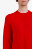 Balenciaga Red Cotton Logo All Over Sweater Size XS Mens