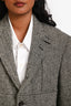 Thom Browne Grey Herringbone Wool Blazer Size 0