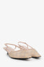 Gucci Beige Mesh Crystal Embellished GG Slingback Kitten Heels Size 38.5