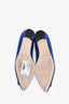 Manolo Blahnik Blue Satin Crystal 'Hangisi' Flats Size 36.5