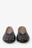 Le Monde Beryl Black Leather Studded Regency Slipper Size 40.5