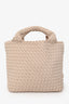Naghedi Cream Woven Fabric Petite St. Barths Neoprene Tote Bag with Pouch