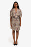 Ba&sh Cream Multicolour Print Ruffled Short Sleeve Mini Lady Dress Size M