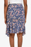 Isabel Marant Blue/Pink Asymmetrical Midi Skirt Size 34