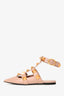 Valentino Dusty Pink Leather Roman Stud Ankle Strap Ballet Flats Size 36