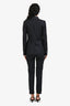 D&G Navy Blue Pinstripe Wool Contrast Stitch Blazer Size 38 and Trouser Suit Set Size 40