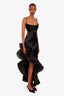 Retrofête Black Ruffled Kaitlin Dress Size M