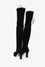 Stuart Weitzman Black Suede Knee High Boots Size 6.5