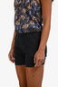 Frame Washed Black Linen 'Le Beau' Shorts Size XS