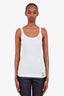 Gucci Cream Cotton Ribbed Web Detail Tank Size XS
