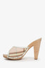 Burberry Pink Nova Check Studded Wood Heels Size 36